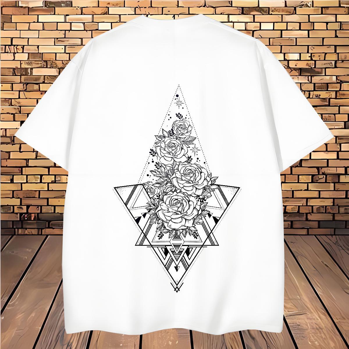 Popular T shirt 230g Pure Cotton eye of the devil Street Oversized 4XL Crew Neck Tshirt for Man Woman Fashion Casual Tshirts
