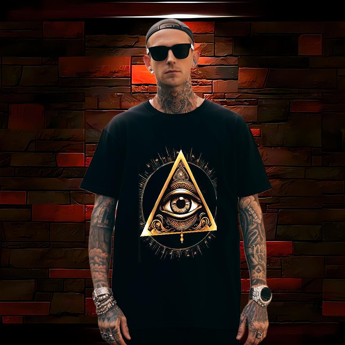 TOP Quality T Shirts Men 230g 100% Cotton eye of the devil Sports Casual DIY Anime Breathable Crew Neck Mens Tshirts 2024 DIY Tees