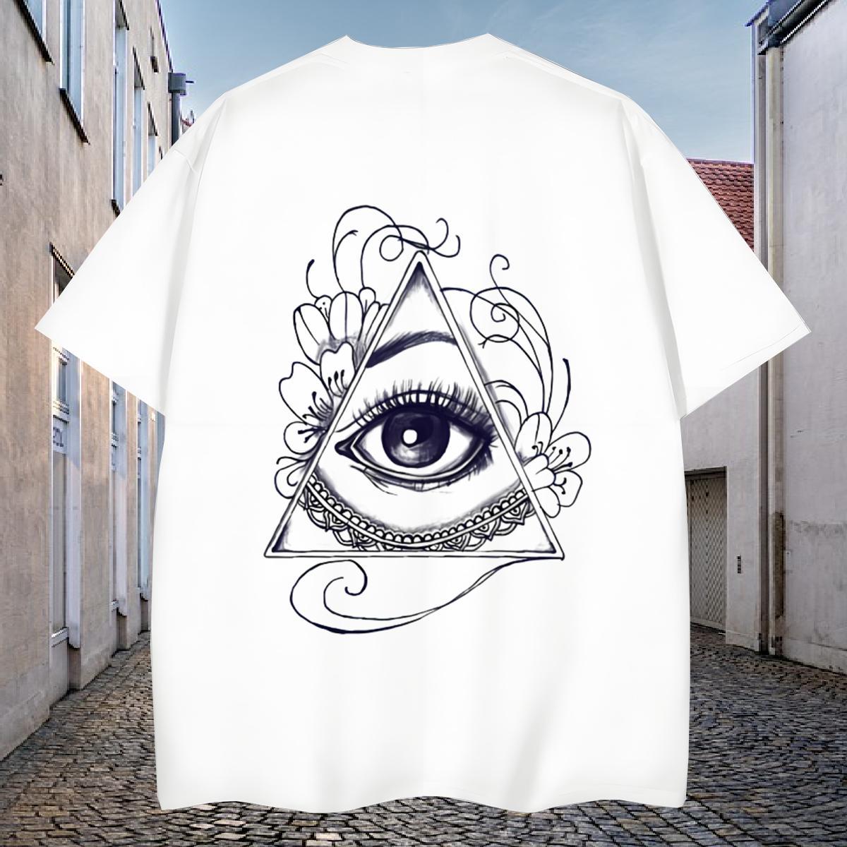 Loose Fit Man T Shirts 230g 100% Cotton eye of the devil Sport Anime Breathable Soft Couples T Shirts Fashion New Top Tees