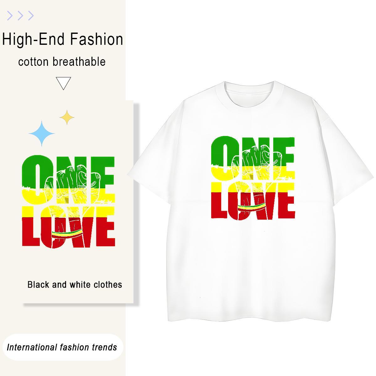 Lady Couples T Shirts 230g 100% Cotton letter Home Outdoor T-Shirts for Women Breathable Short Sleeve Anime Tee Shirt