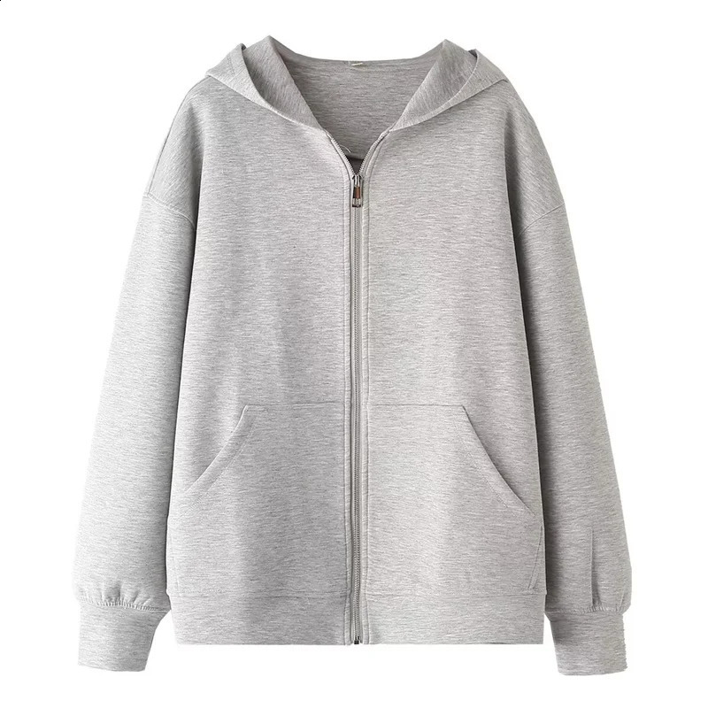 KEYANKETIAN Autumn Womens Zipper Hoodie High Street Unisex style Double Pockets Oversize Loose Sweatshirts Outerwear Top 240824