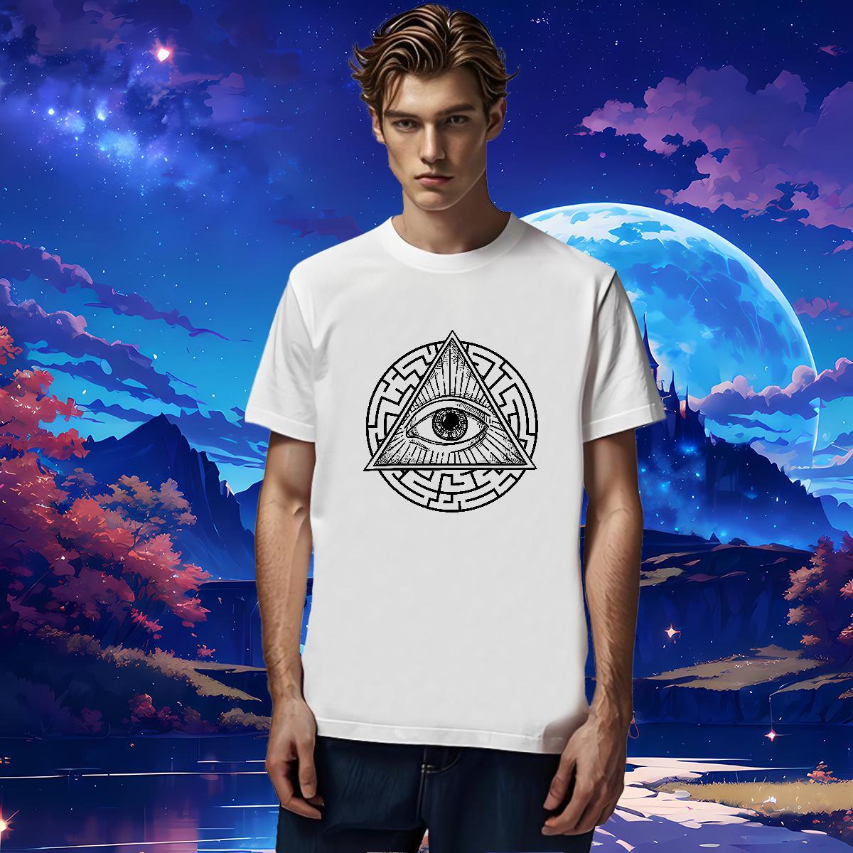Designer T-Shirts for Men 230g Cotton eye of the devil Sport Custom Printing Breathable Men Clothes T-Shirt Fashion Design Tees Shirts