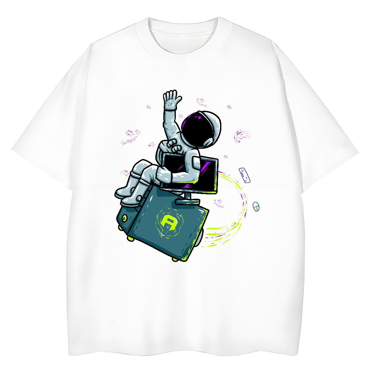 Brand Lady T shirt 230g Cotton universe Street Wear Womens T Shirts Breathable Plus Size Cartoon Tops Shirt