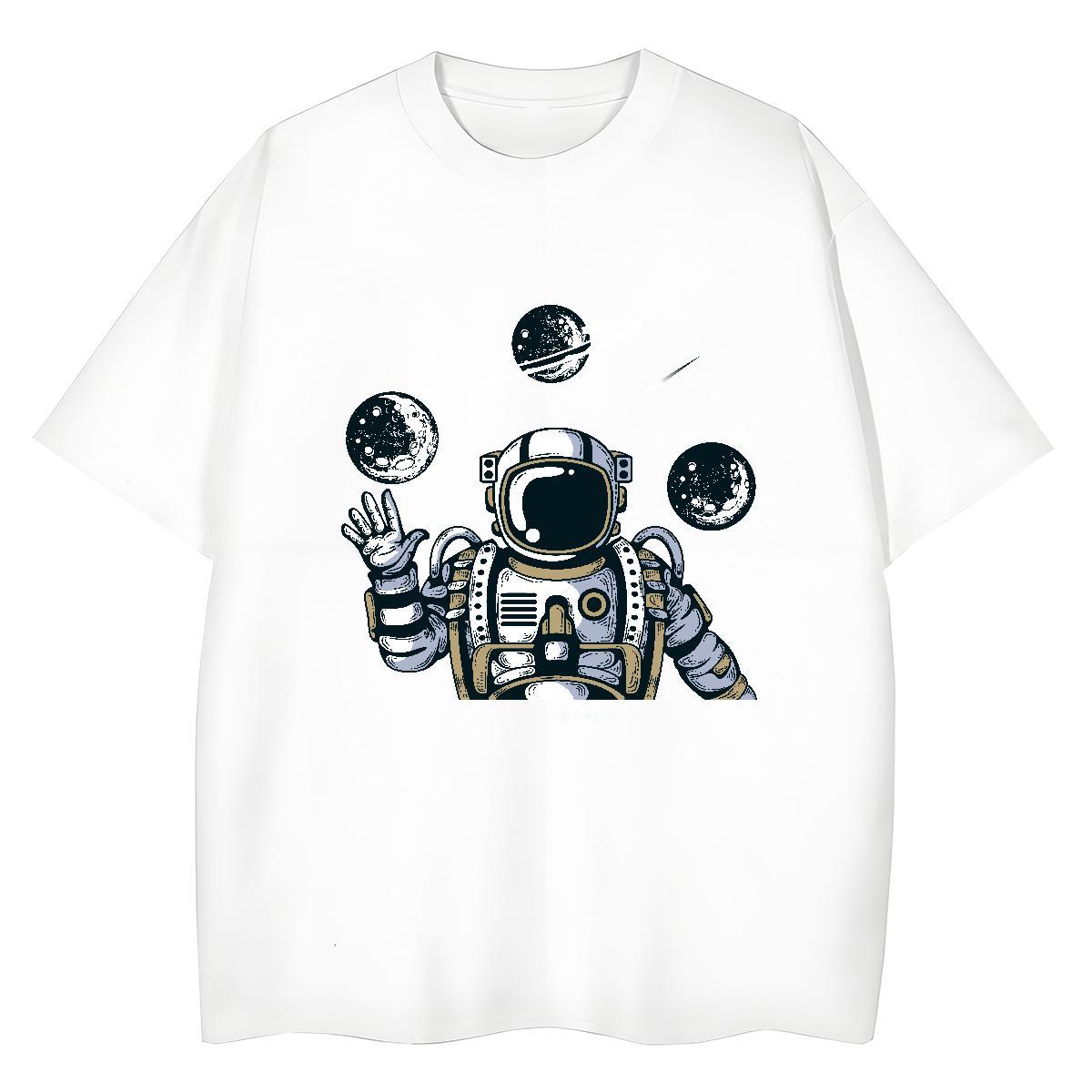 Popular Woman Tshirt 230g Cotton cosmonaut Casual Beach T Shirt For Woman Breathable Anime Tees Shirts
