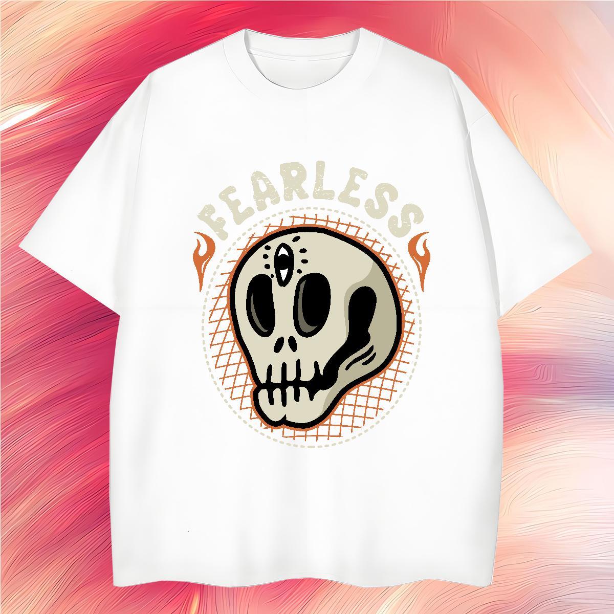 Classic Man T Shirts 100% Cotton 230g skull Outdoor Cartoon Printing L-4XL Crew Neck Breathable Men Tops Tees Free Shipping Clothes
