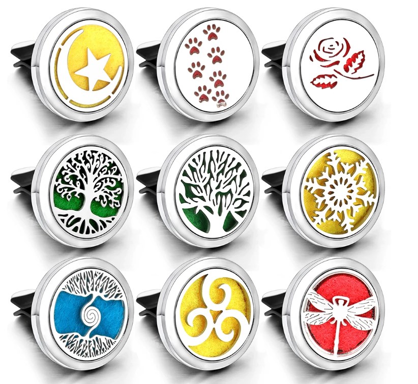 30Mm Perfume Home Essential Oil Diffuser For Locket Stainless Steel Car Air Freshener Conditioning Vent Clip