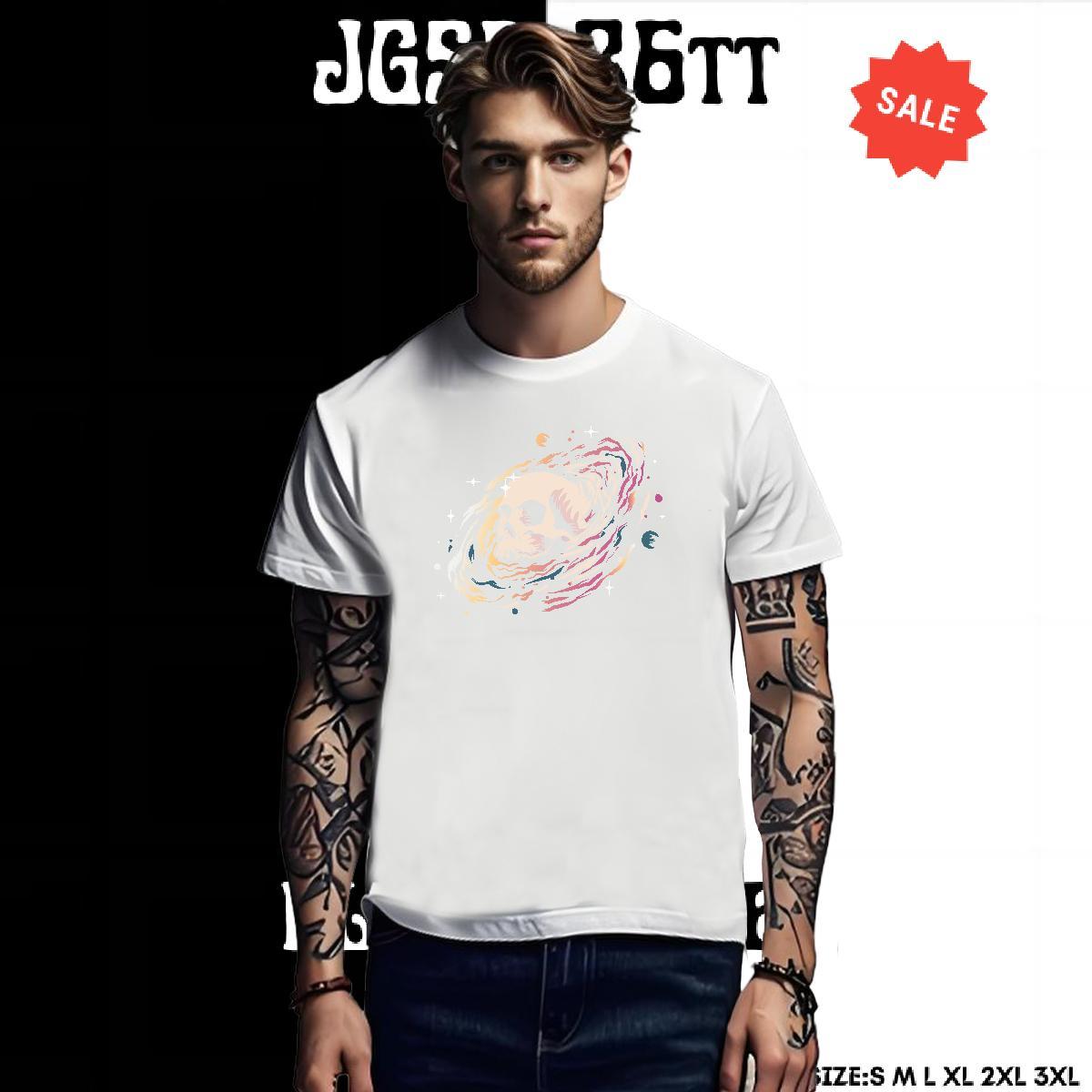 Wholesale T shirt 100% Cotton 230g skull Street wear Hip Hop Graphic Crew Neck Breathable Mens Tshirts New Designer Top Tees