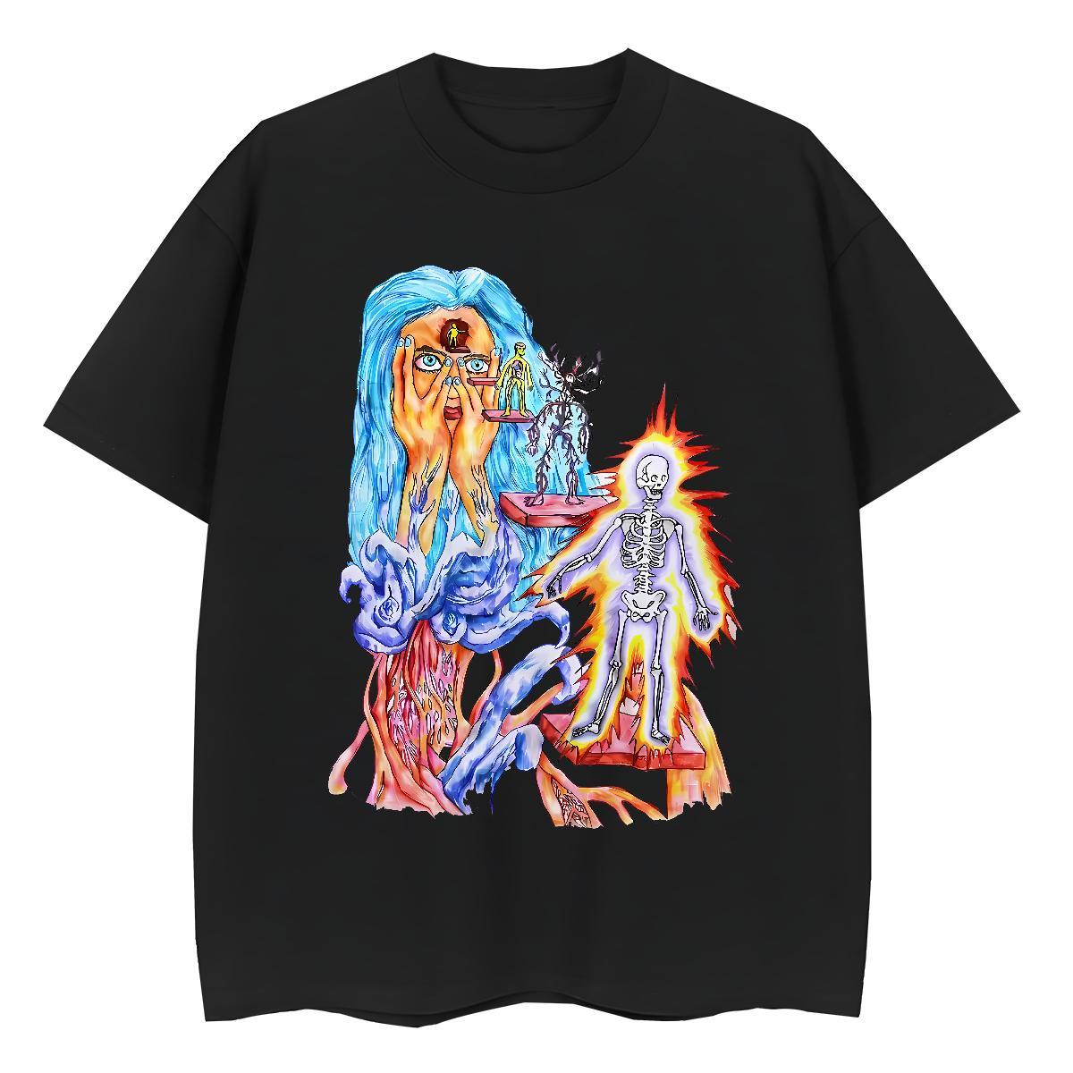 Lady Woman Tshirt 230g Cotton cartoon Casual T shirt O Neck Short Sleeves Custom Print Plus Size Tops