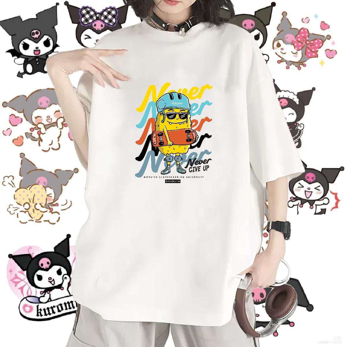 Comfortable Womens Tshirts 100% Cotton 230g America High Street Hip Hop T Shirts Women Breathable Short Sleeve Custom Printing Clothes
