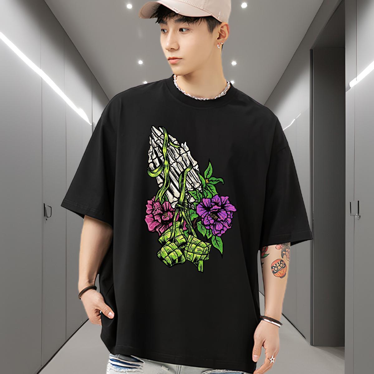 Wholesale T-Shirts 230g Cotton skull Outdoor Graphic Breathable Mens Tshirts Designer Fashion Polos