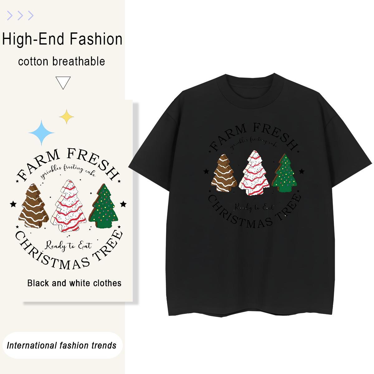 2024 Summer Men Tees christmas trees Spring Summer 100% Cotton 230g Tees Shirts Short Sleeve Soft Designer Men T Shirts Oversized 3XL 4XL