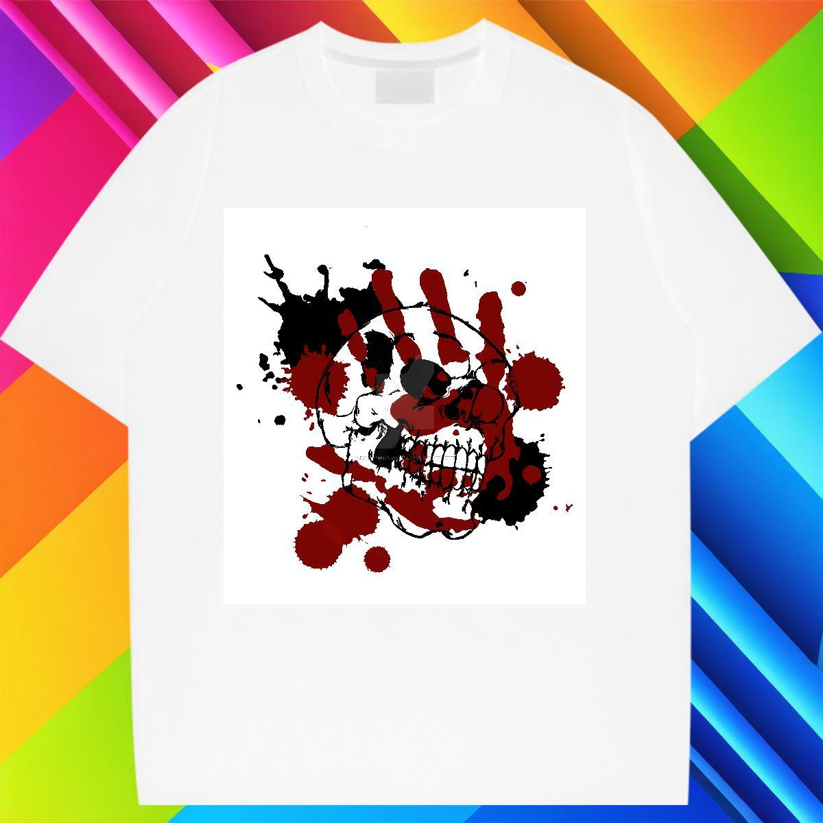 High quality Unisex Tshirts 230g Cotton skull Street Woman T Shirts O-Neck Short Sleeve Custom Cartoon Top Shirts