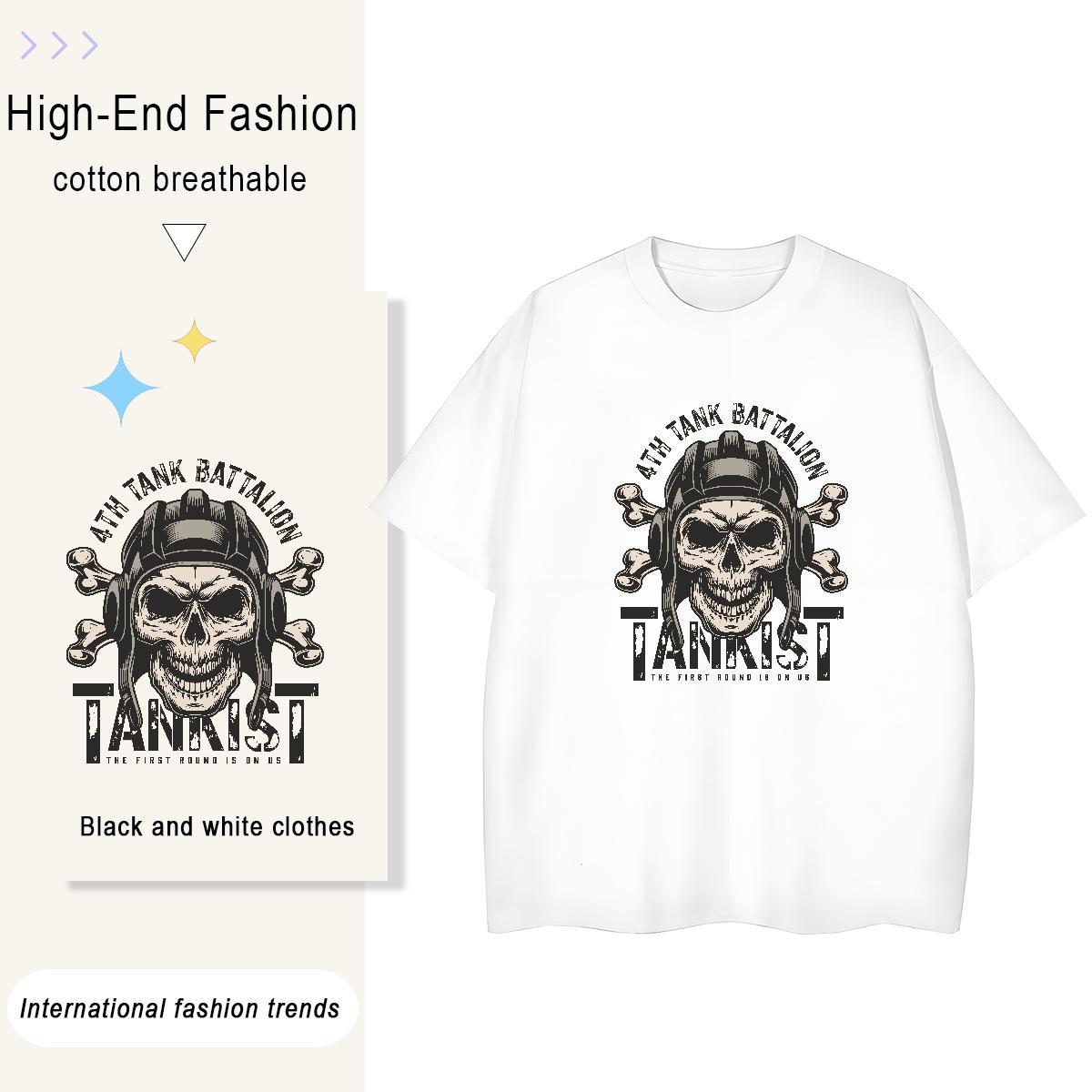 Cool Mens T Shirts 100% Cotton 230g skull Casual Daily Wear Oversized 3XL 4XL Crew Neck Men Tees 2024 Designer Tees Shirts