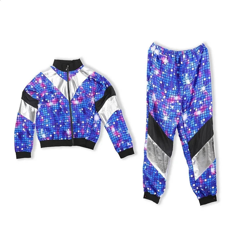 70s and 80s disco retro hip-hop role-playing costumes for couples sportswear for Halloween carnival rock parties fantasy costume sets 240824