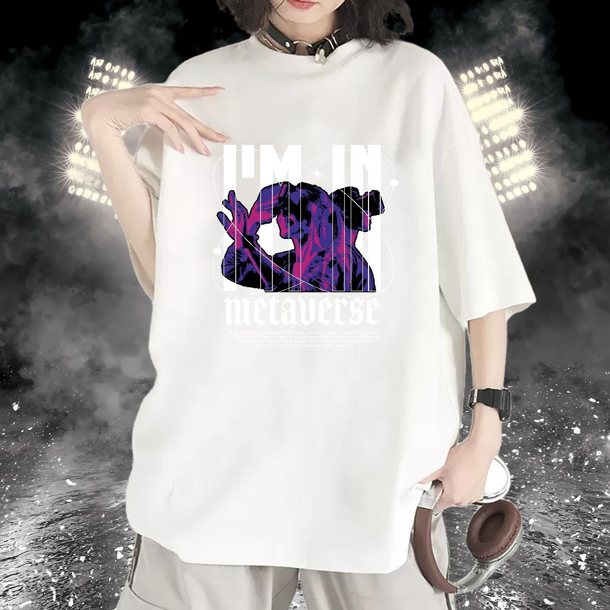 Loose fit Lady T shirt 230g Pure Cotton women Sports Street Wear Woman T Shirts Crew Neck Oversized Top Shirts
