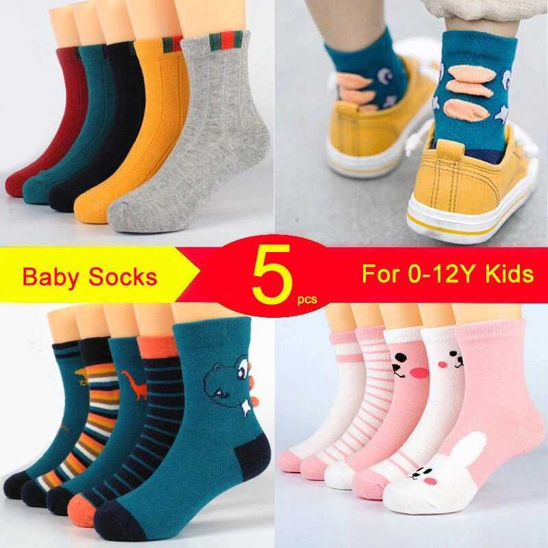 5 Pairs Baby Girls Socks Spring Summer Cotton Newborn Baby Socks Baby Meias Para Bebe Kids Socks for Children Boys Socks 1-12Y CL240824