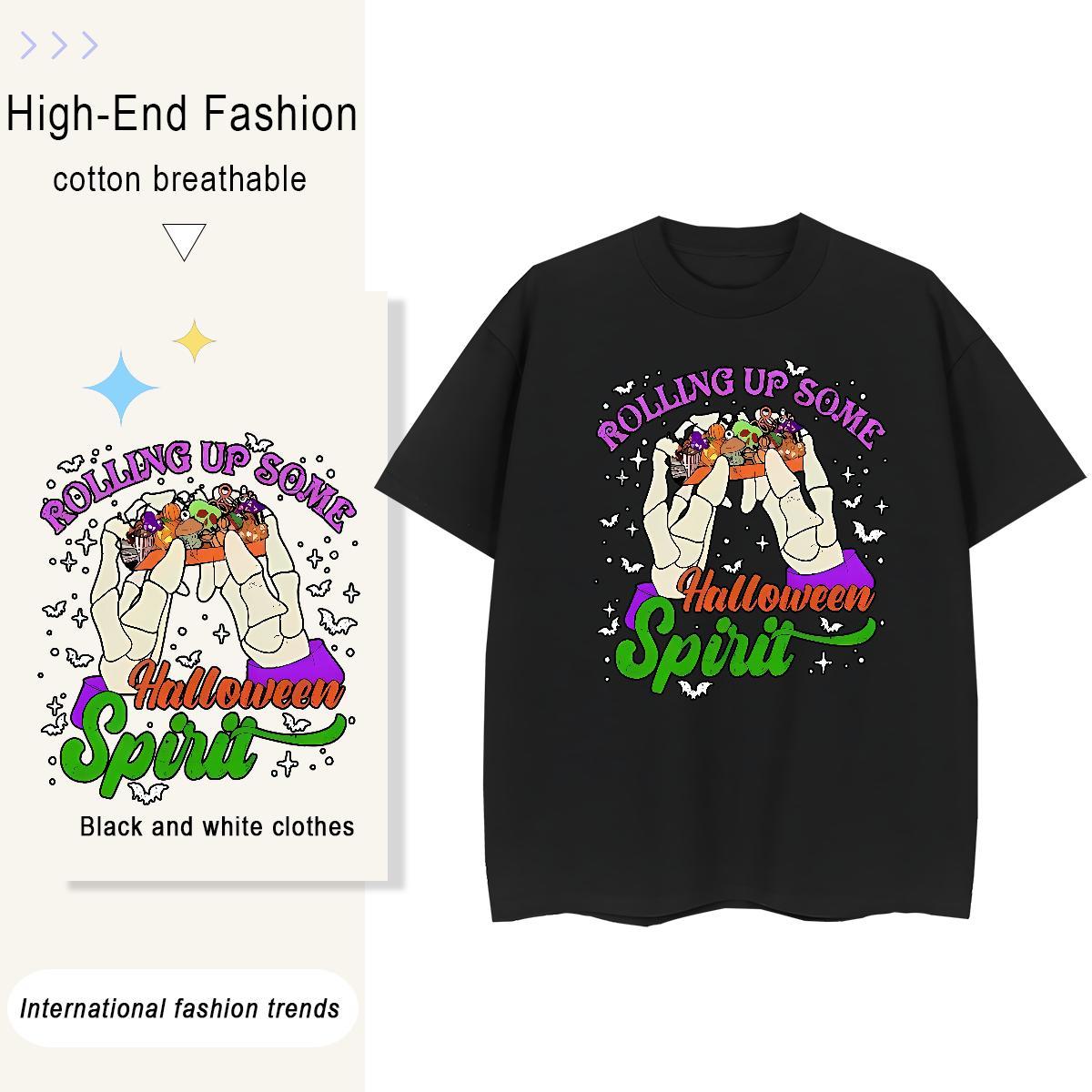 Fashion Designer Couples T Shirts halloween Casual Daily Wear 230g Cotton Tops Crew Neck Breathable Brand Men T Shirts DIY Anime