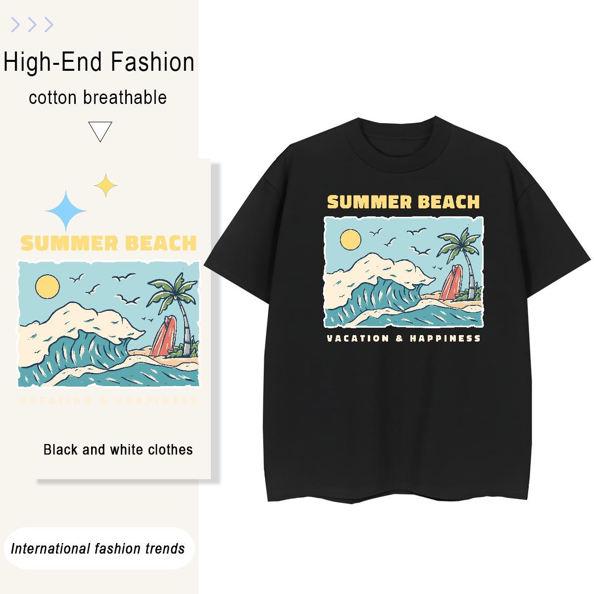 2024 Men Clothes T-Shirt tree Anime Printing Street 230g Cotton Tops Tees Breathable Soft Unisex Mens T Shirts Graphic