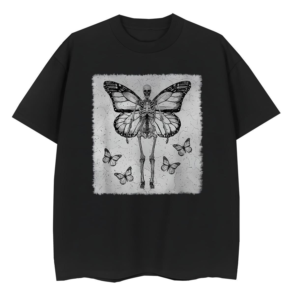 Cool Design T Shirt For Man 230g Pure Cotton skull Sport Customized Print O-Neck Short Sleeve Tshirts Fashion Tee Shirt