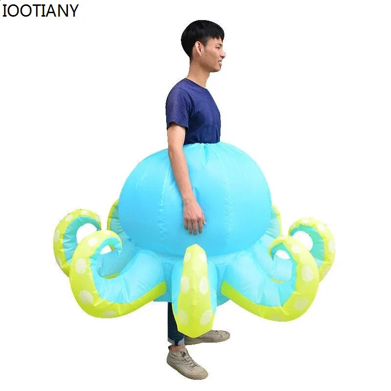 Men women animals inflatable costumes octopus performance props shark air blowing set Halloween mascot stage party 240823
