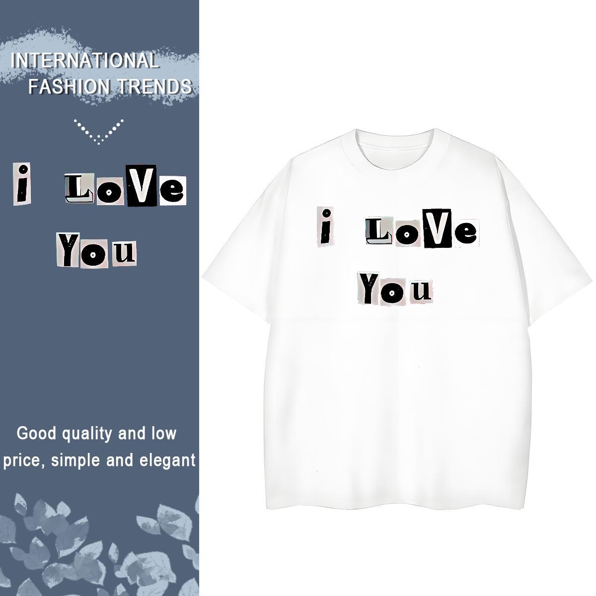 TOP Quality Man T Shirts 230g 100% Cotton letter Daily Outfit Oversized 3XL 4XL Pure Cotton Couples T Shirts Custom Tops Tees