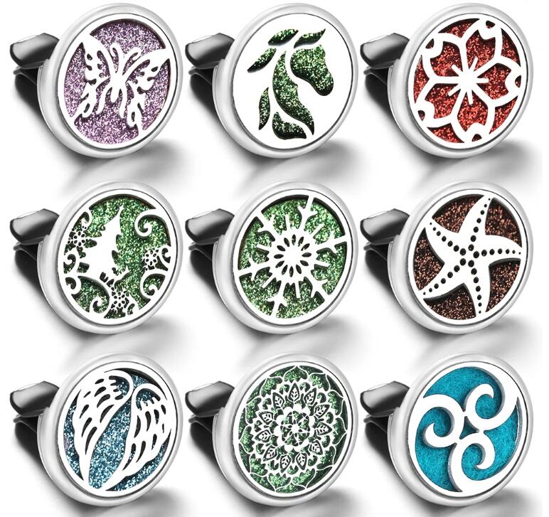 30Mm Perfume Home Essential Oil Diffuser For Locket Stainless Steel Car Air Freshener Conditioning Vent Clip