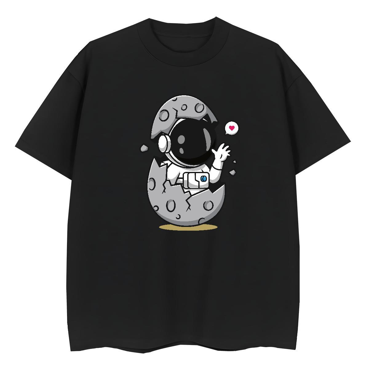Soft Women Tshirts 230g Pure Cotton cosmonaut Spring Summer Women T Shirts Short Sleeve O-Neck Custom Printing Tees Shirts