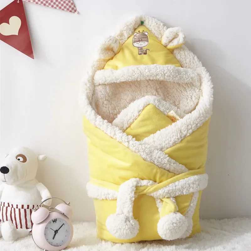 Newborn Baby Clothes Boys Girls Plush Swaddle Wrap Fleece Blanket Cotton Soft Sleeping Bag Baby Birth Gift Bedding Baby Stuff M240824