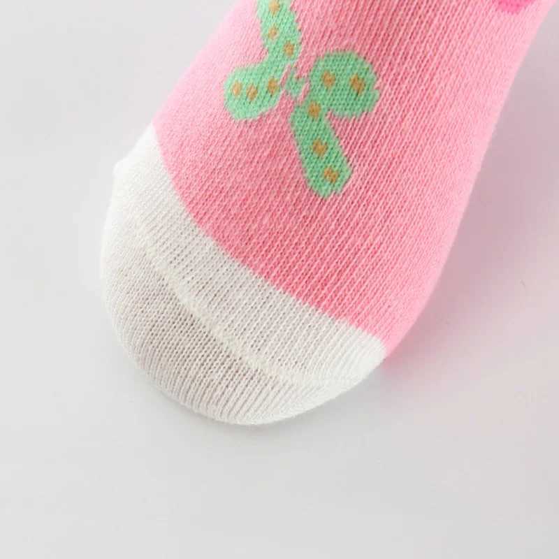 5 Pairs/Lot Spring Autumn High Quality Girls Socks Cotton Butterfly Candy Color Socks For Girls 3- 12 Year Children Socks CL240824