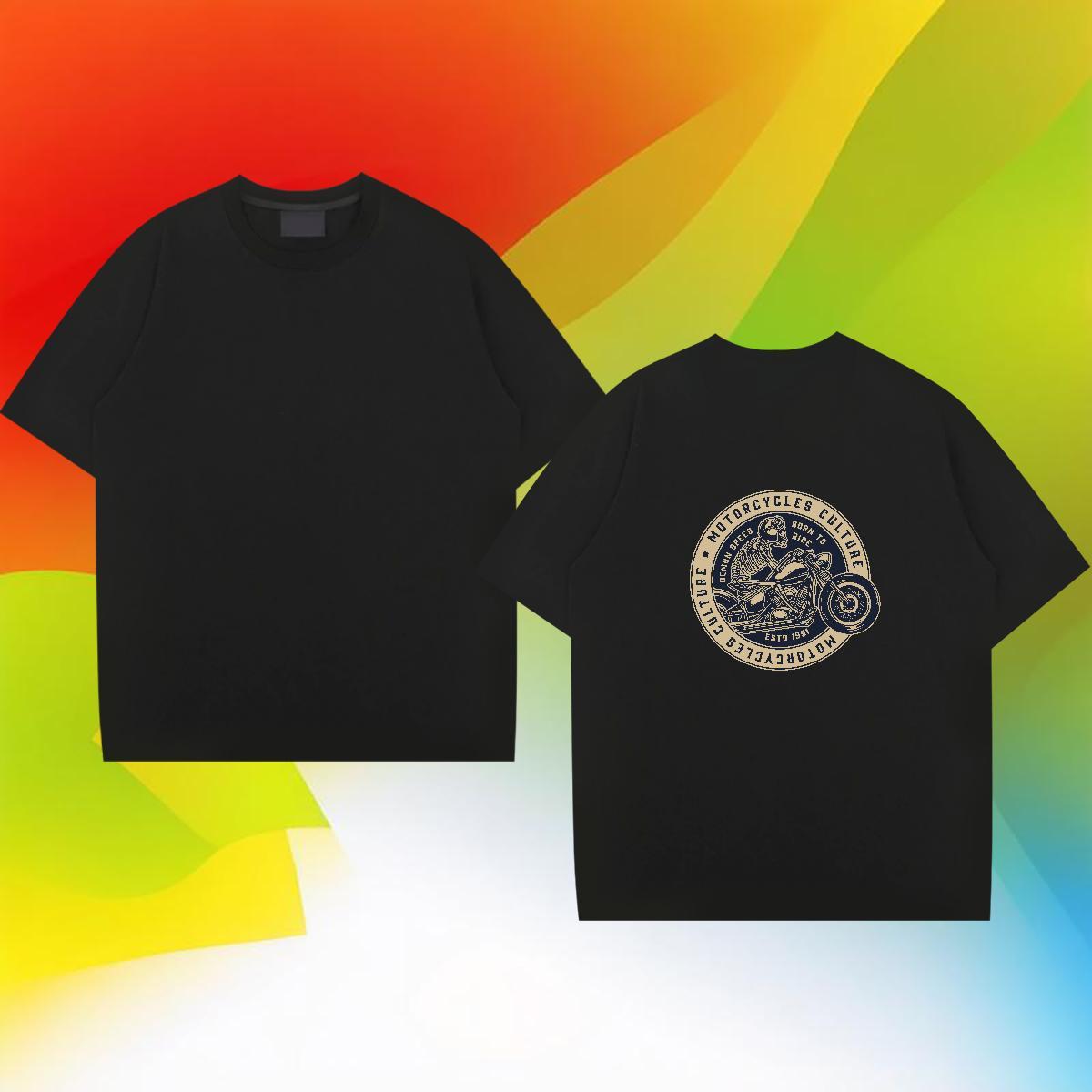 TOP Quality Man T Shirts 230g 100% Cotton skull Casual Beach DIY Printed Crew Neck Breathable Tshirt for Man Woman Classic Tops Tees