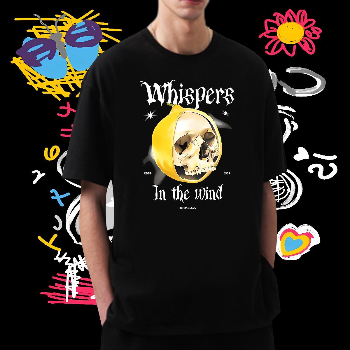 Popular Mens T Shirts 230g Pure Cotton skull Outdoor DIY Printed Breathable Men Tops Tees Factory Direct Tees Shirts