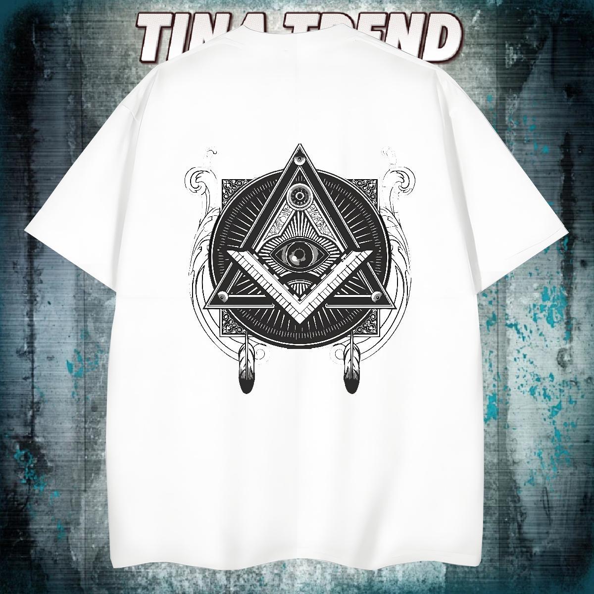 Comfortable T-Shirts for Men 230g Cotton eye of the devil Summer Casual Oversized 4XL O-Neck Short Sleeve Men Tops Tees Fashion Top Tees