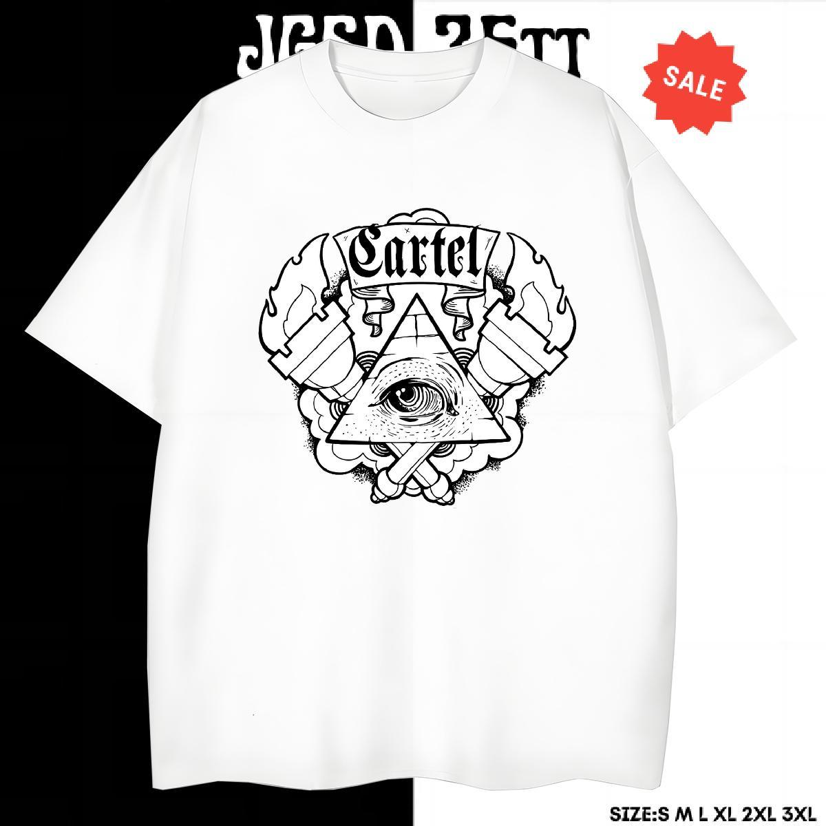 Popular T-Shirts 100% Cotton 230g eye of the devil Daily Outfit Custom Cartoon Breathable Men Clothes T-Shirt Fashion Design Wear