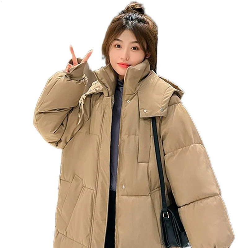 Winter and Autumn Womens White Duck Down Hoodie Inflatable Jacket Warm Black Coat w240824