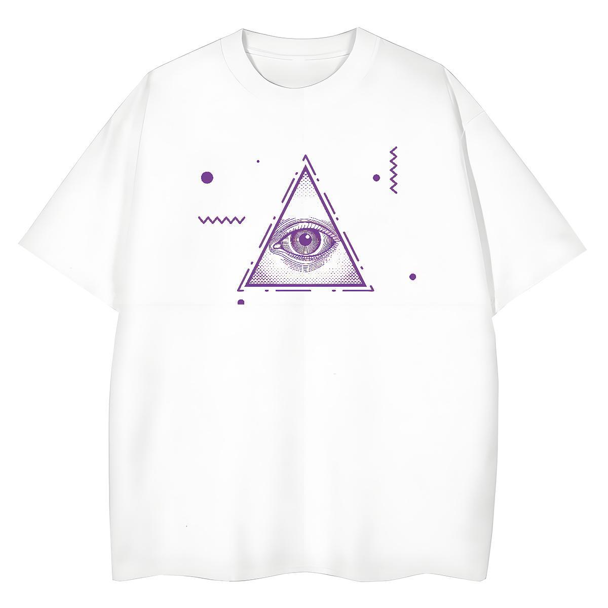 High Quality T shirt 100% Cotton 230g eye of the devil Casual Customized O Neck Short Sleeves Tshirts Fashion Design Tops