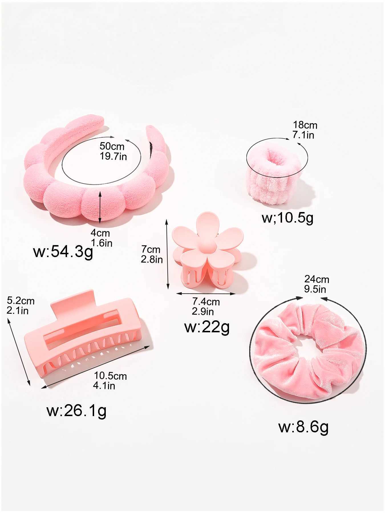 Spa headband and wristband set for skin care headband used for face washing facial hair clips thick hair cute fluffy sponge bubble makeup W240816