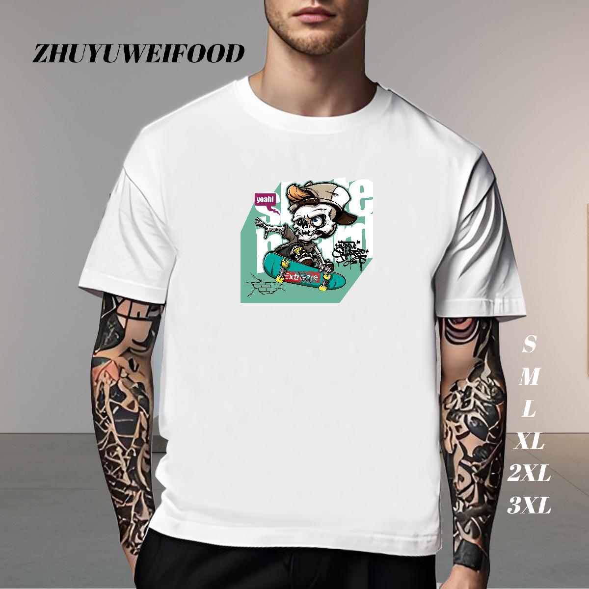 Comfortable T shirt 100% Cotton 230g skateboarding Daily Wear Oversized 4XL Breathable Crew Neck Men Tshirts DIY Tops