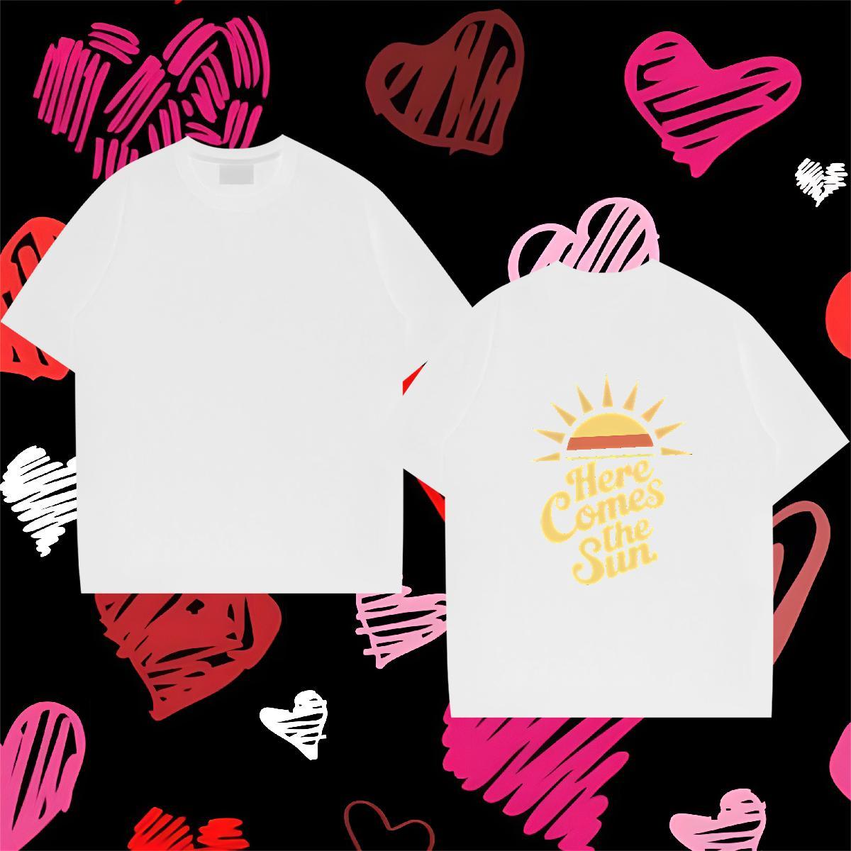 TOP Quality T Shirts Men 230g Pure Cotton letter High Street Hip Hop DIY Crew Neck Breathable Tshirt for Man Woman Factory Direct Wear