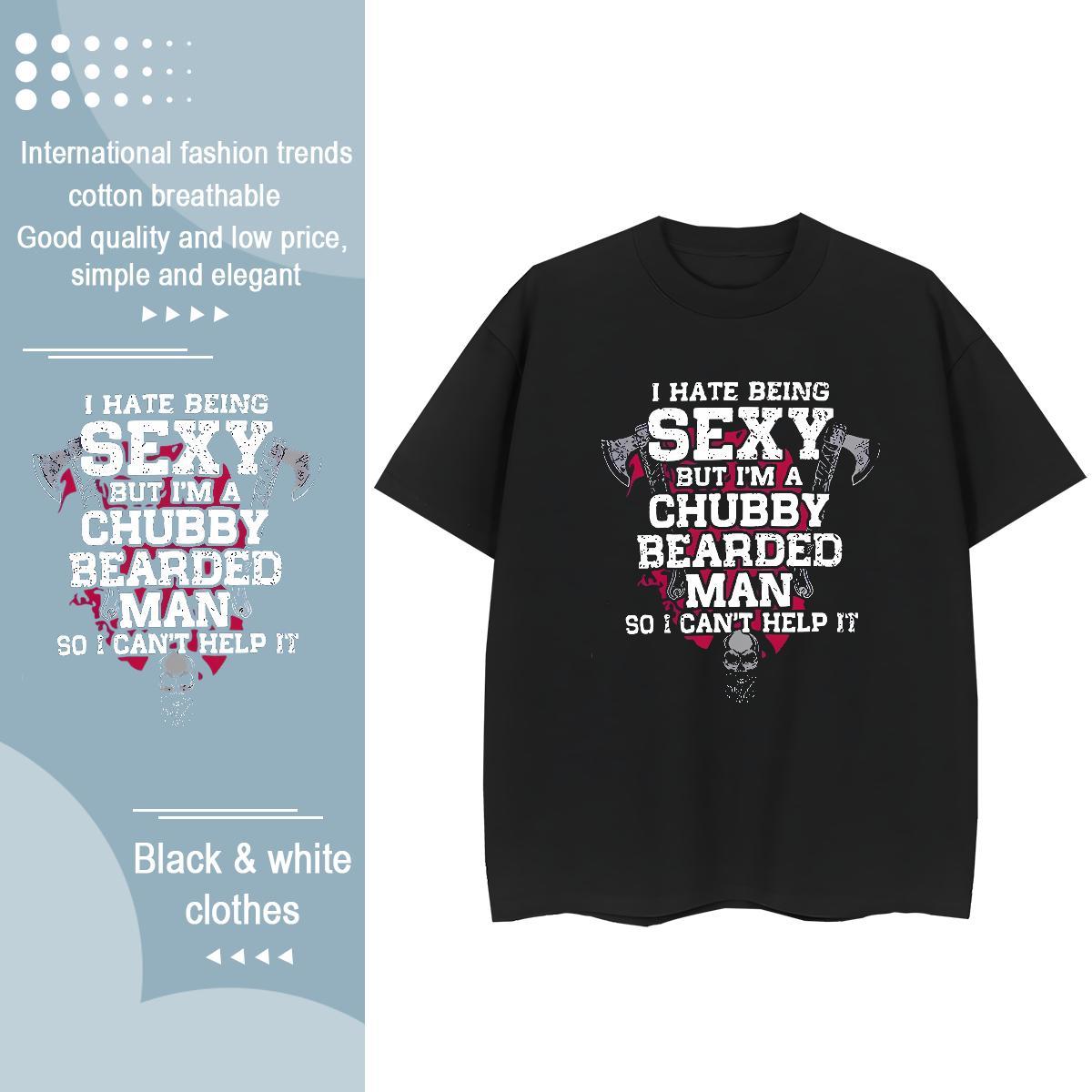 Unisex T-Shirts 100% Cotton 230g letter Beach Custom Cartoon Round Neck Short Sleeve Men Tops Tees Fashion Tees Shirts