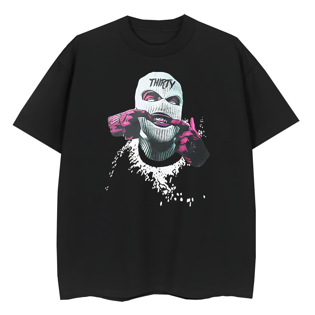 Wholesale T shirt 100% Cotton 230g portrait Hip Hop Street Custom Cartoon Crew Neck Breathable Couples T Shirts 2024 Summer Tops Tees