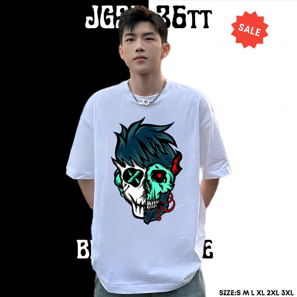 Cool Design T-Shirts 230g 100% Cotton skull Street Wear Custom Print Oversized Breathable Soft Men Tops Tees Classic Top Tees