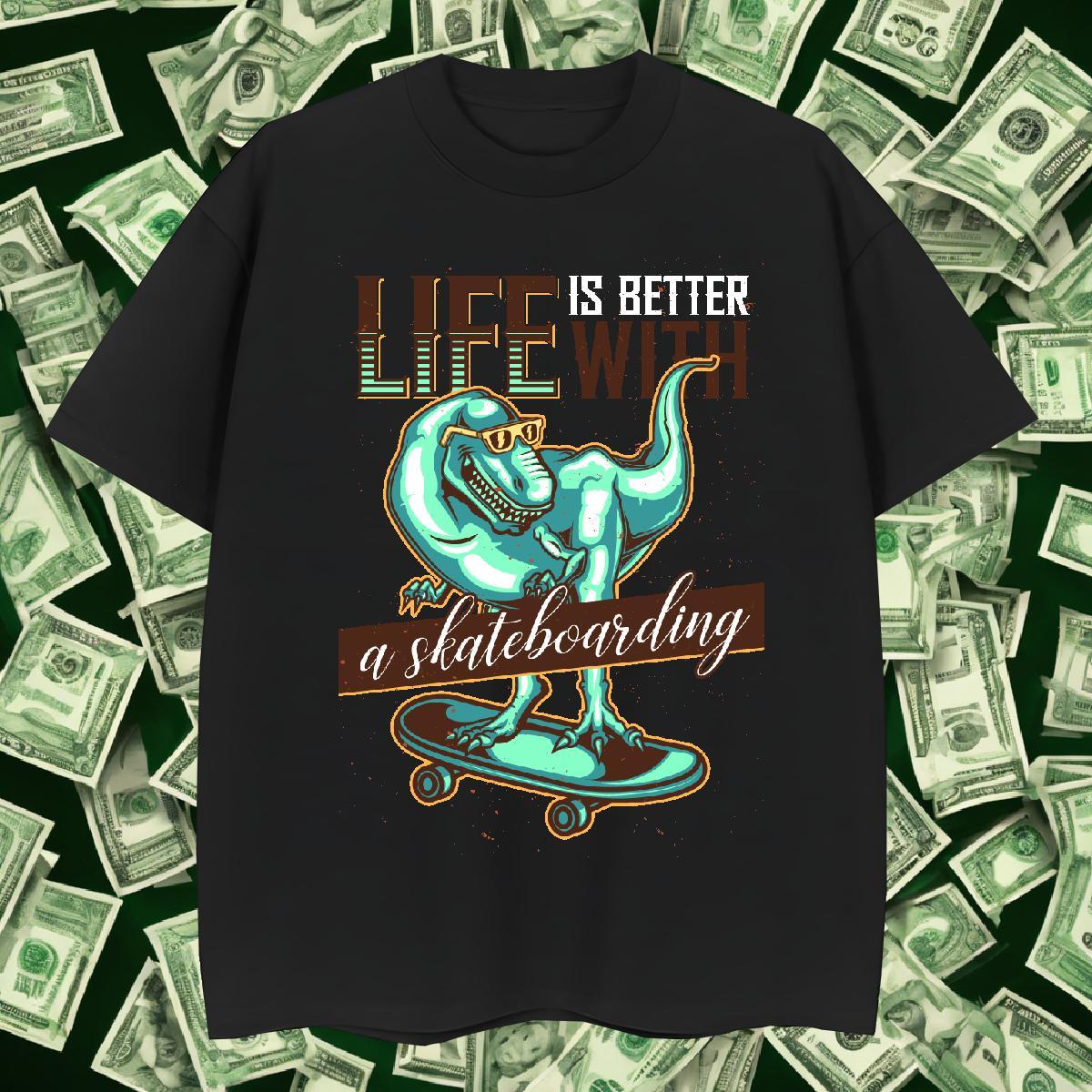 DIY Customized Men Tops Tees dinosaur Outdoor 100% Cotton 230g Tops Shirt Breathable Soft Loose Fit T shirt Customized Print