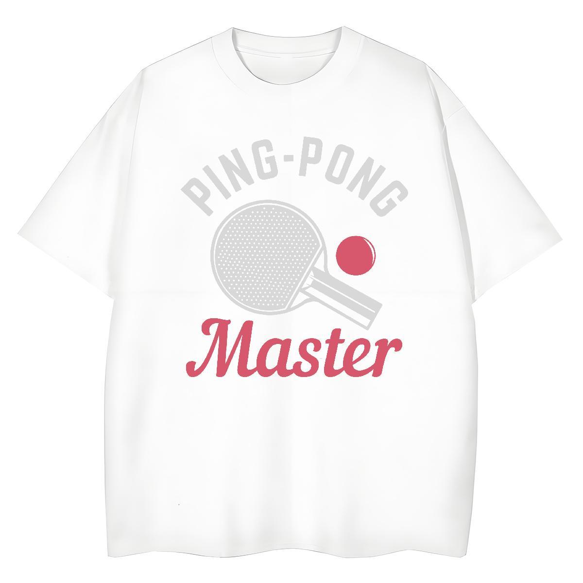 Free Shipping Lady T shirt 100% Cotton 230g PING PONG Casual Daily Wear T-Shirts Breathable Crew Neck Skull Clothes