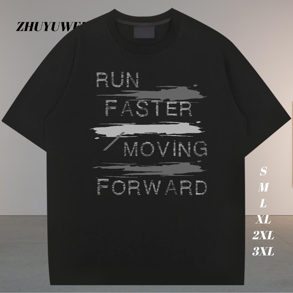 TOP Quality Men T Shirts 230g Cotton letter Spring Summer Custom Big Size Breathable Short Sleeve Men Tops Tees 2024 DIY Clothes