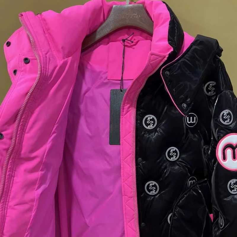 Women's Down Parkas Short Women Jacket 2024 New Winter Coat Female Hooded Letters Parkas Color Collision Casual Overcoat Loose Thick Warm Coats D