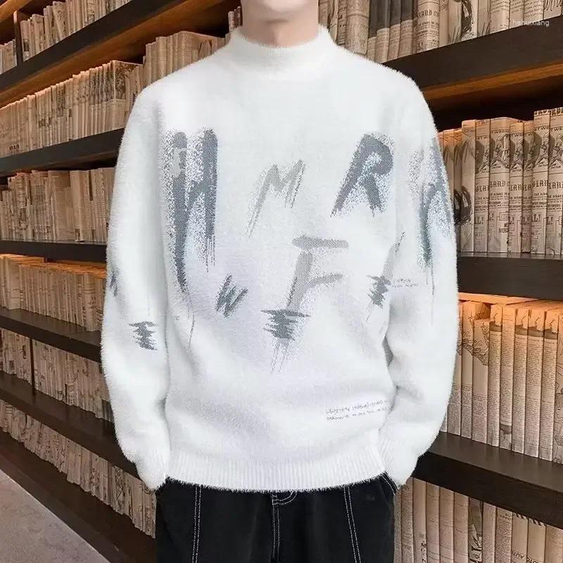 Men's Wool Blend Half-Zip Mock Neck Sweater: Trendy, Versatile Knitwear For Autumn/Winter