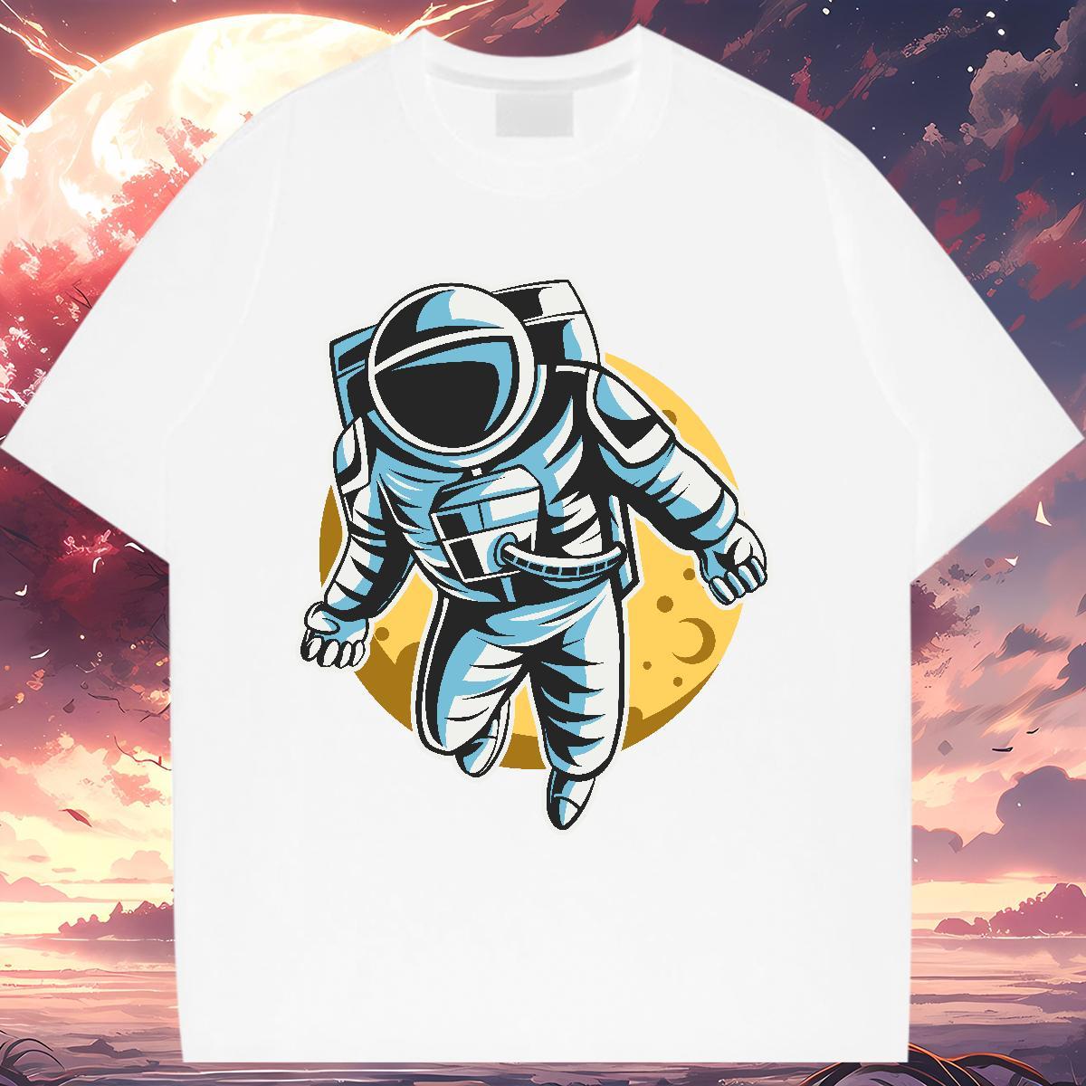Wholesale Women Tees 230g 100% Cotton cosmonaut Hip Hop Street T-Shirts for Women Breathable Soft Custom Print Plus Size Top Shirts