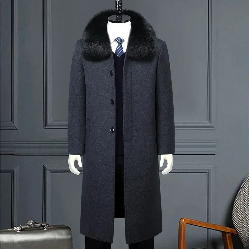 Fahsion Ultra fine Wool Coat Mens Medium to Long Wool Down Jacket with Large Size S M L XL 2XL3XL4XL 5XL 6XL Inner Lining 240823