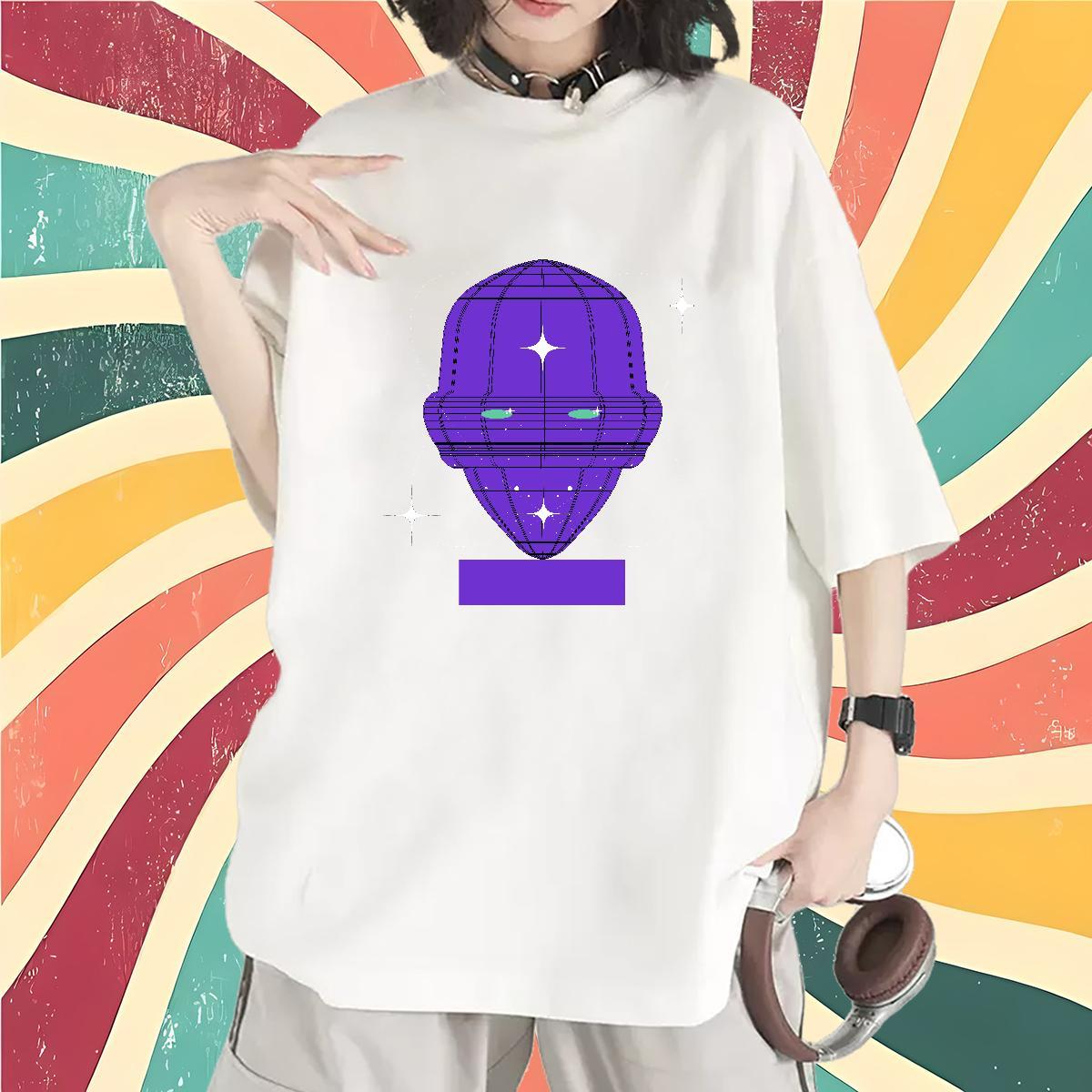 Unisex Women Tshirts 230g Cotton universe Hip Hop Street Womens T Shirts Breathable Cartoon Anime Top Tees