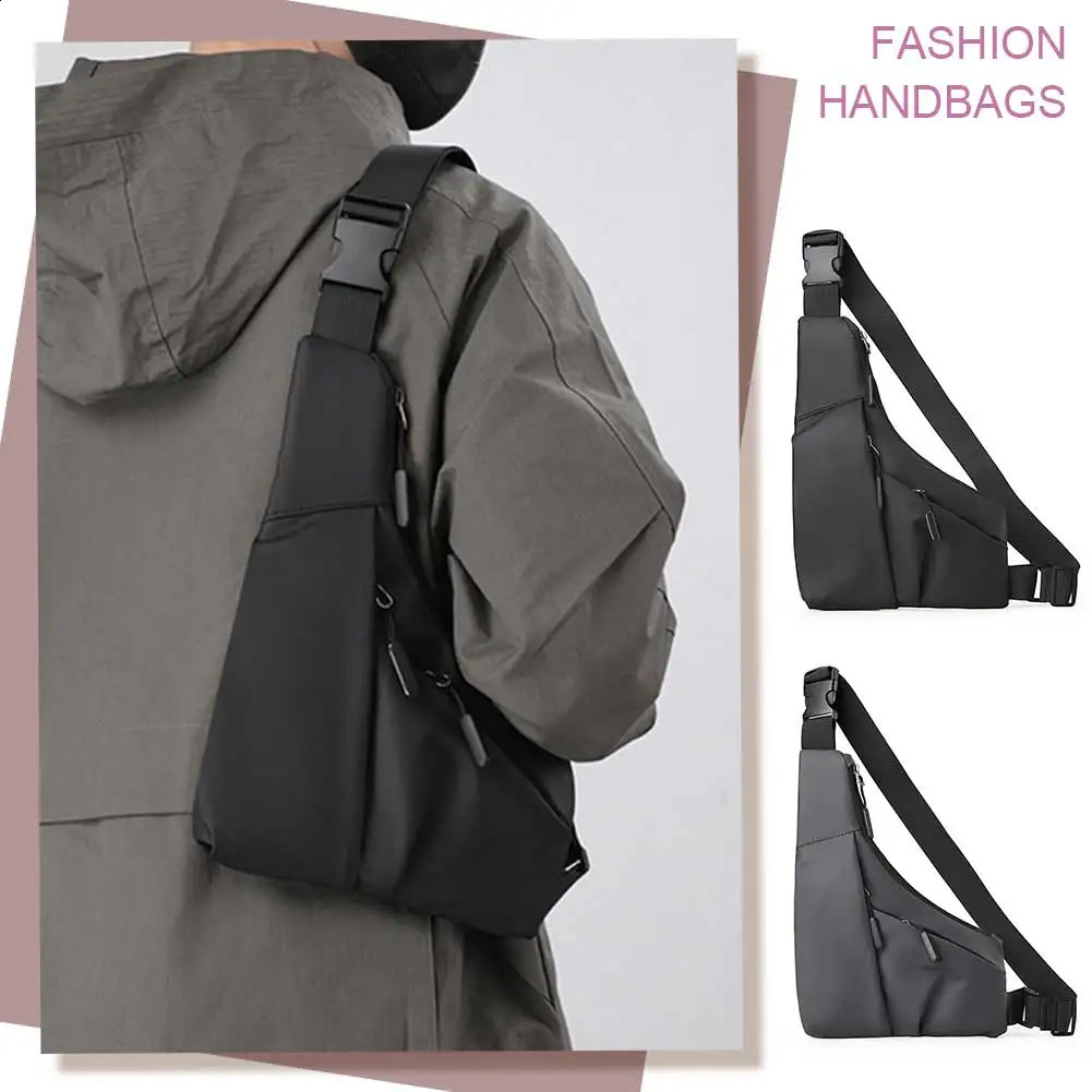 Anti Theft Travel Bag for Men with Adjustable Strap Slim Sling Bag Multi-Pocket Crossbody Bag Solid Hobo Bag for Hiking Sports 240823